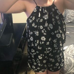 Black Floral Romper